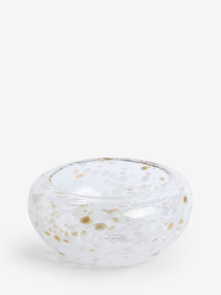 White/Gold Confetti Glass Bowl - Image 2 of 3