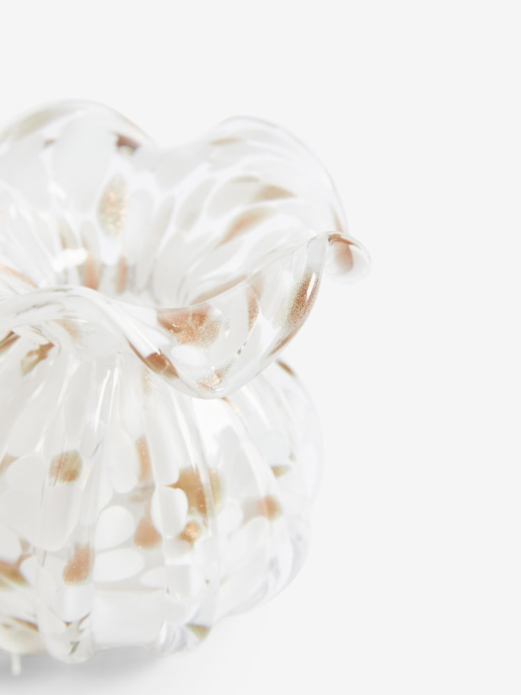 White/Gold Mini Confetti Glass Flower Vase - Image 3 of 4