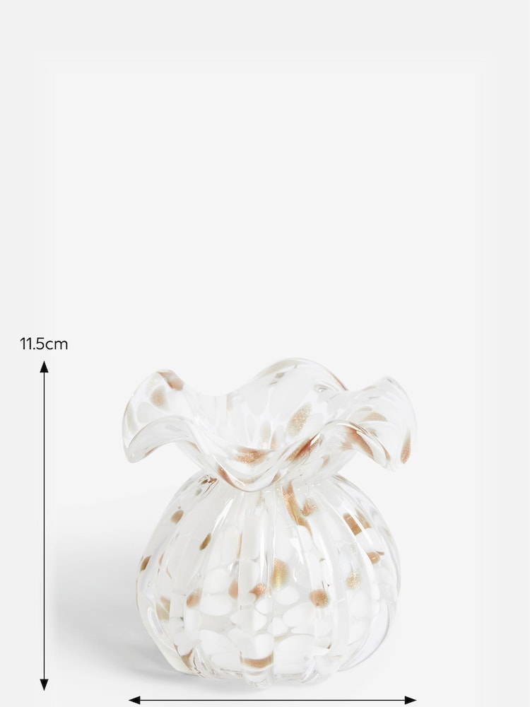 White/Gold Mini Confetti Glass Flower Vase - Image 4 of 4