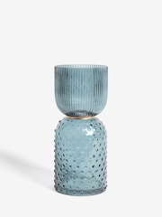 Jarrón de cristal acanalado con textura de burbujas - Imagen 2 de 3