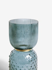 Jarrón de cristal acanalado con textura de burbujas - Imagen 3 de 3