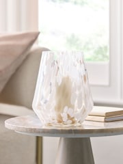 White Confetti Glass Candle Holder Hurricane - Image 1 of 5