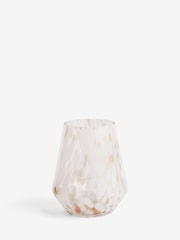White Confetti Glass Candle Holder Hurricane - Image 3 of 5