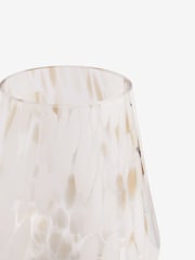 White Confetti Glass Candle Holder Hurricane - Image 4 of 5