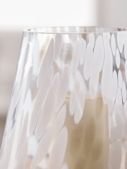 White Confetti Glass Candle Holder Hurricane - Image 5 of 5