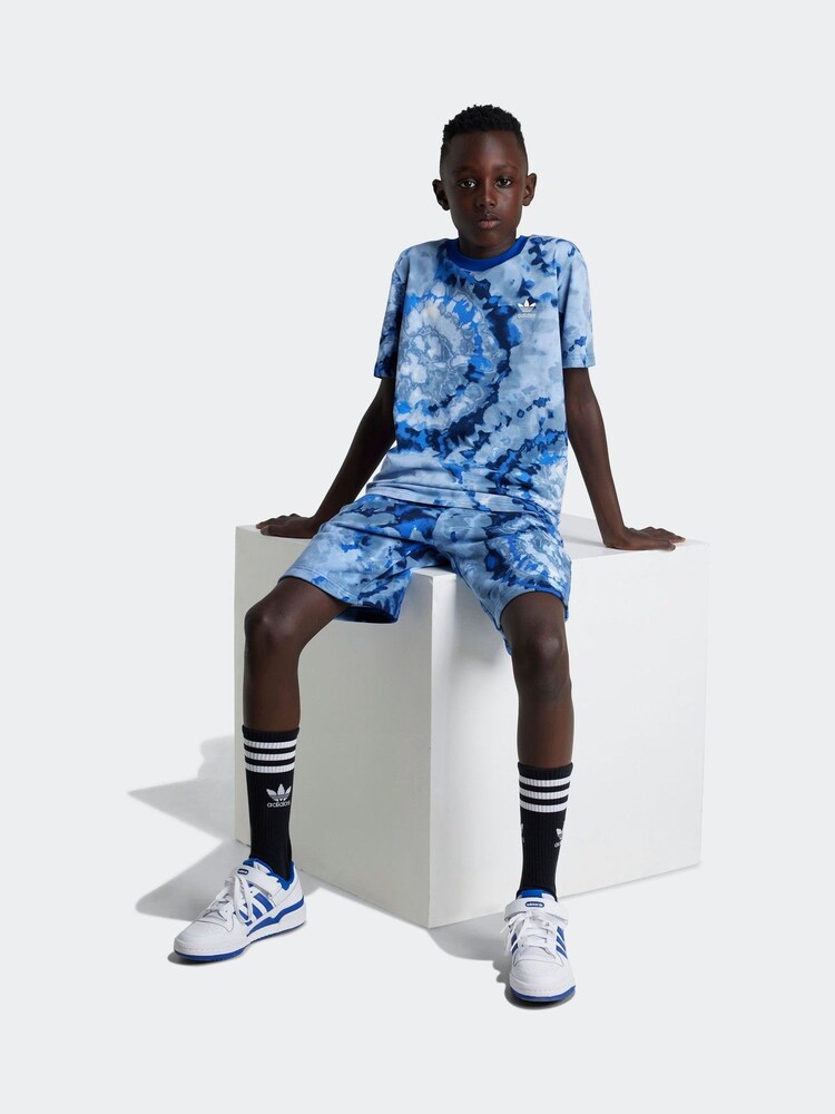 adidas Originals Blue 100% Cotton Tie Dye T-Shirt - Image 1 of 5