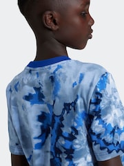 adidas Originals Blue 100% Cotton Tie Dye T-Shirt - Image 2 of 5