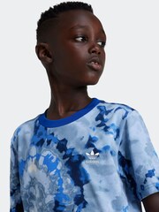 adidas Originals Blue 100% Cotton Tie Dye T-Shirt - Image 3 of 5