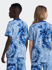 adidas Originals Blue 100% Cotton Tie Dye T-Shirt - Image 4 of 5