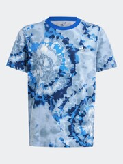 adidas Originals Blue 100% Cotton Tie Dye T-Shirt - Image 5 of 5