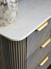 Dark Grey Valencia Marble and Mango Wood 7 Drawer Chest of Drawers - Image 10 of 10