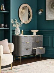 Dark Grey Valencia Marble and Mango Wood 7 Drawer Chest of Drawers - Image 3 of 10