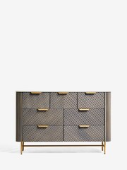 Dark Grey Valencia Marble and Mango Wood 7 Drawer Chest of Drawers - Image 4 of 10