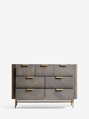 Dark Grey Valencia Marble and Mango Wood 7 Drawer Chest of Drawers - Image 5 of 10
