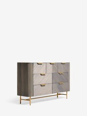 Dark Grey Valencia Marble and Mango Wood 7 Drawer Chest of Drawers - Image 6 of 10
