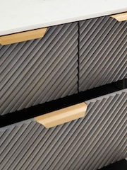 Dark Grey Valencia Marble and Mango Wood 7 Drawer Chest of Drawers - Image 8 of 10