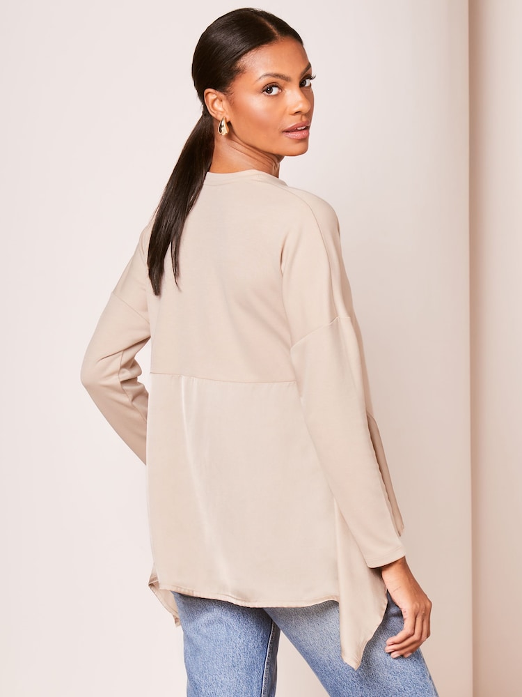 Lipsy Cream Satin Jersey Tunic - Image 2 of 4 Lipsy Cream Satin Jersey Tunic - Image 2 of 4