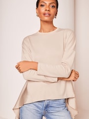Lipsy Cream Satin Jersey Tunic - Image 3 of 4