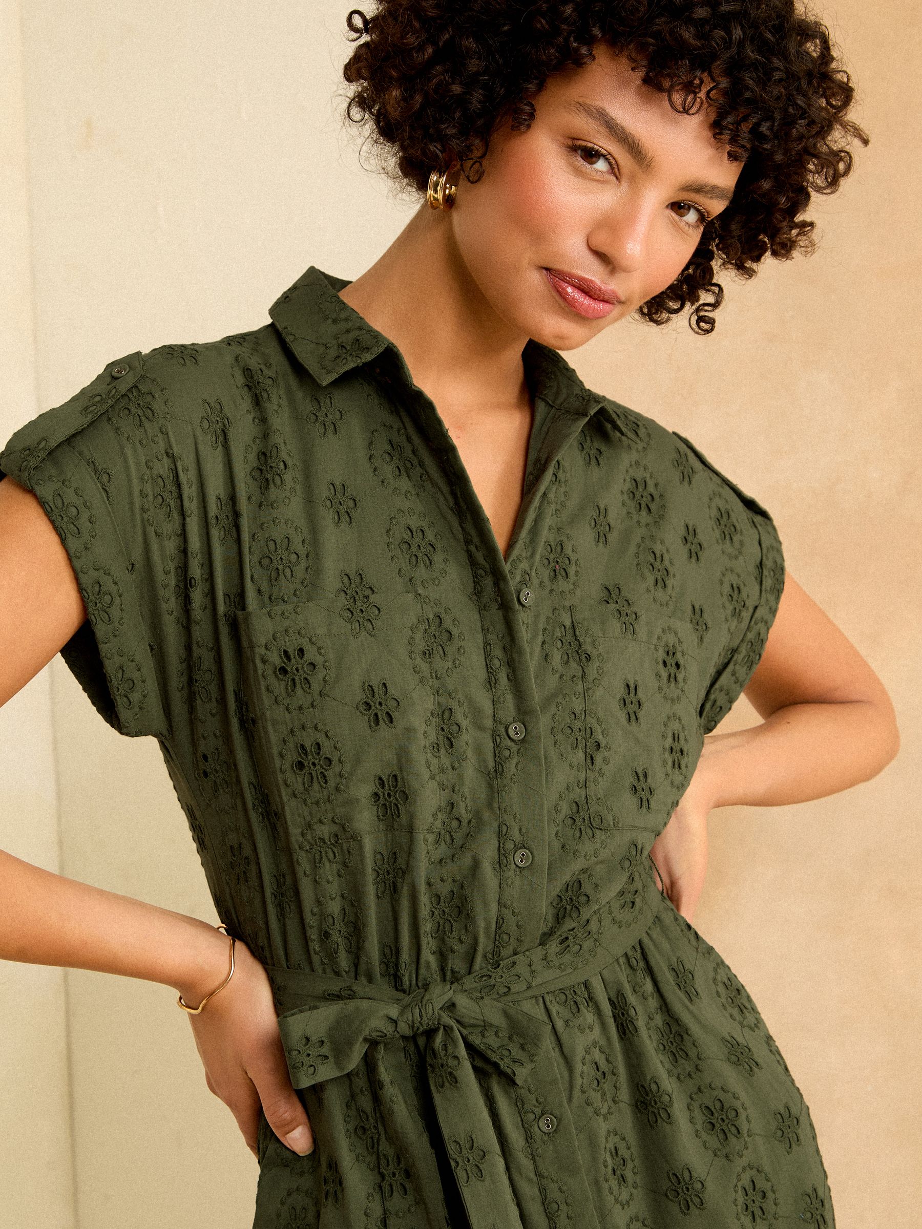 Next khaki shirt dress best sale