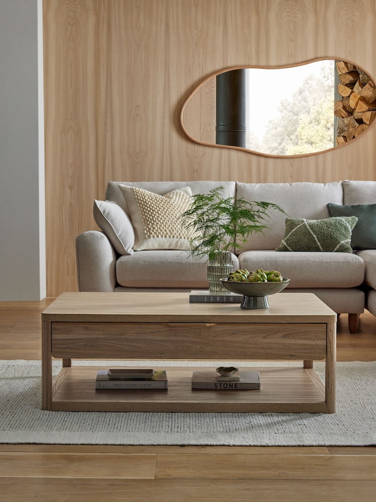 Natural Arlo Wood Effect Storage Coffee Table - Image 1 of 9