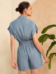 Love & Roses TENCEL™ Overall mit durchgehender Knopfleiste und Ärmeln zum Hochkrempeln - Bild 3 von 4