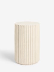 Natural Textured Ribbed Side Table - Image 3 of 4