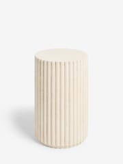 Natural Textured Ribbed Side Table - Image 4 of 4