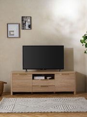 Natural Arlo Wood Effect Up To 65 Inch TV Unit - Image 2 of 10