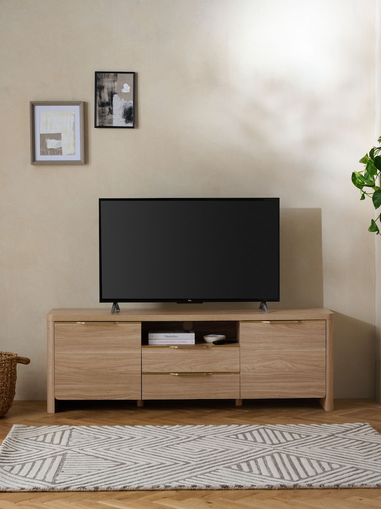 Natural Arlo Wood Effect Up To 65 Inch TV Unit - Image 2 of 10