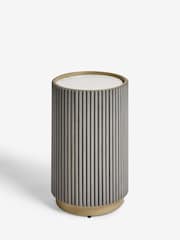 Dark Grey Valencia Marble and Mango Wood Side Table - Image 4 of 6