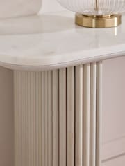 Light Grey Valencia Marble and Mango Wood Console Table - Image 2 of 7