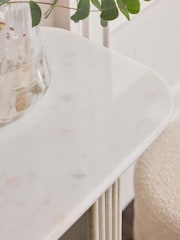 Light Grey Valencia Marble and Mango Wood Console Table - Image 3 of 7
