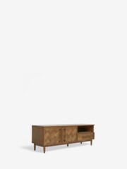 Dark Clayton Oak Marquetry Wide TV Unit - Image 7 of 10