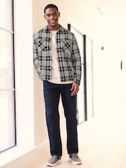 Black/White Textured Check Shacket - Image 3 of 7