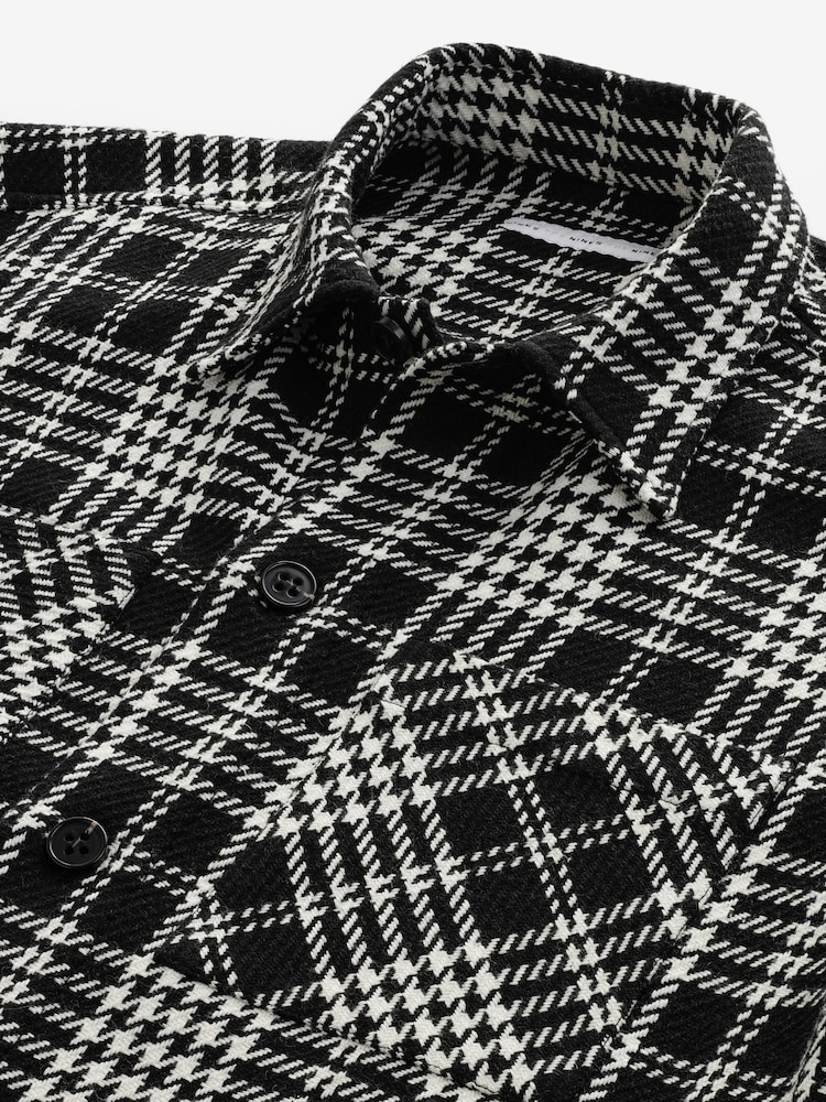 Black/White Textured Check Shacket - Image 6 of 7
