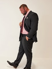 BadRhino Big & Tall Grey Tweed Wool Mix Regular Fit Suit Trousers - Image 1 of 3