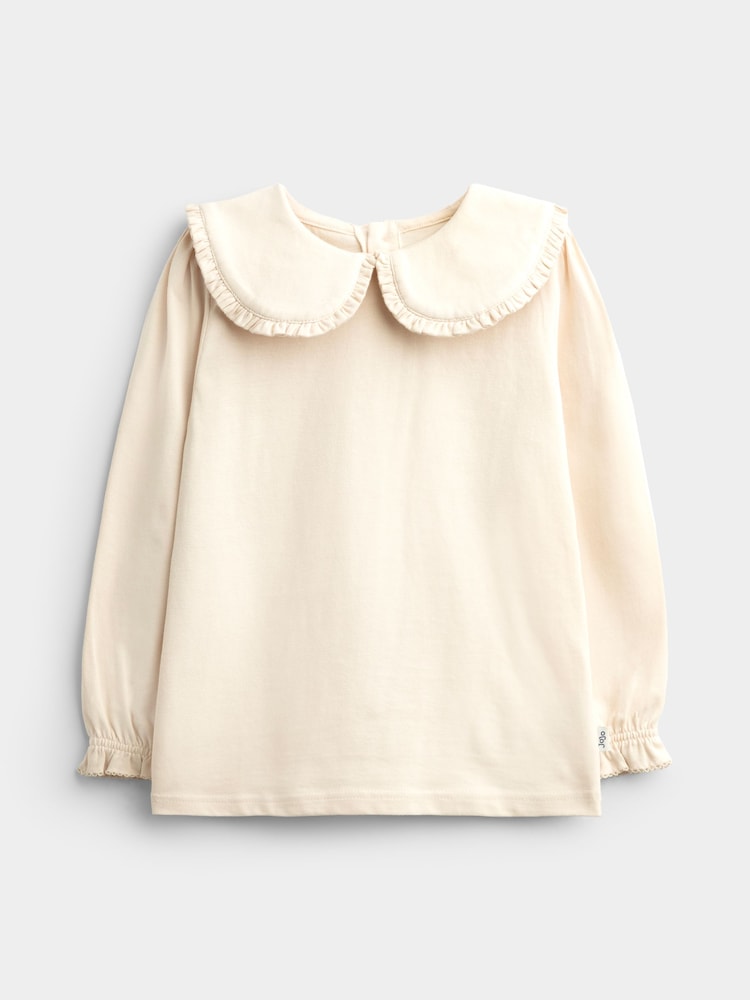JoJo Maman Bébé Rose Pink Spot 2-Pack Long Sleeve Frill Collar Tops - Image 2 of 7 JoJo Maman Bébé Rose Pink Spot 2-Pack Long Sleeve Frill Collar Tops - Image 2 of 7