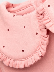 JoJo Maman Bébé Rose Pink Spot 2-Pack Long Sleeve Frill Collar Tops - Image 7 of 7