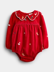 JoJo Maman Bébé Embroidered Bubble Romper & Tights Set - Image 3 sur 7