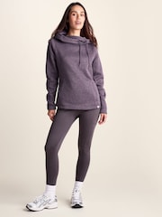 Ljubičasto - Tog 24 Acer Oversized Supersoft Knitlook Fleece Hoodie - Slika 2 od 6