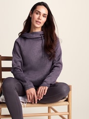 Ljubičasto - Tog 24 Acer Oversized Supersoft Knitlook Fleece Hoodie - Slika 4 od 6