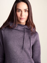 Ljubičasto - Tog 24 Acer Oversized Supersoft Knitlook Fleece Hoodie - Slika 5 od 6