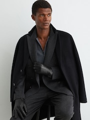 Reiss Black Monty Nappa Leather Gloves - Image 1 of 3
