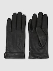 Reiss Black Monty Nappa Leather Gloves - Image 2 of 3
