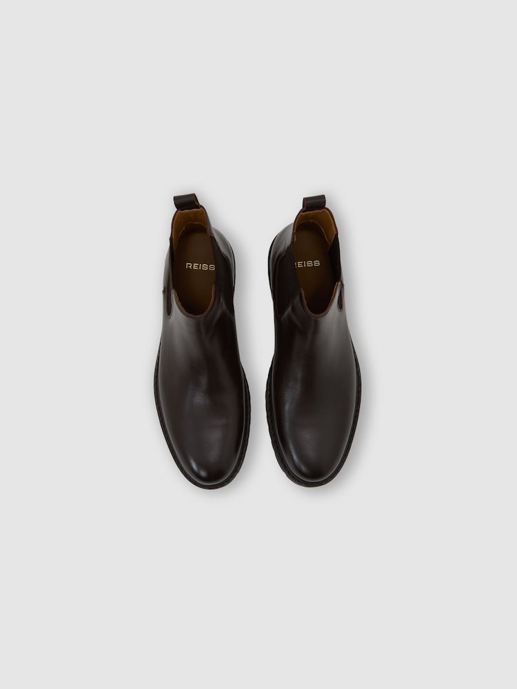 Reiss Dark Brown Milton Leather Chelsea Boots - Image 2 of 4