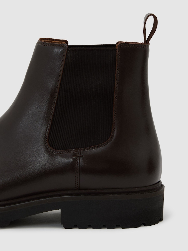 Reiss Dark Brown Milton Leather Chelsea Boots - Image 4 of 4