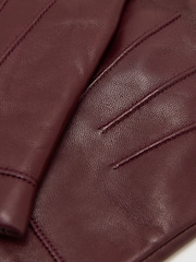 Reiss Bordeaux Monty Nappa Leather Gloves - Image 2 of 2