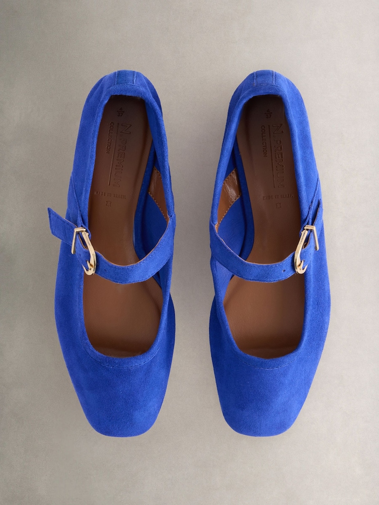 Cobalt Blue N. Premium Leather Mary Jane Shoes - Image 1 of 6 Cobalt Blue N. Premium Leather Mary Jane Shoes - Image 1 of 6