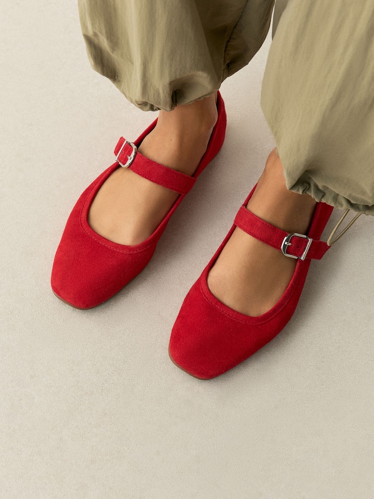 Red N. Premium Leather Mary Jane Shoes - Image 1 of 5