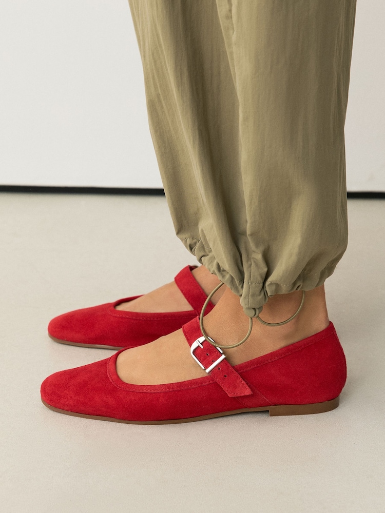 Red N. Premium Leather Mary Jane Shoes - Image 2 of 5